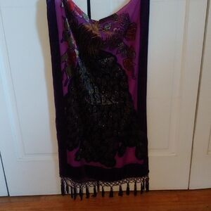 Purple and Black Peacock Shawl